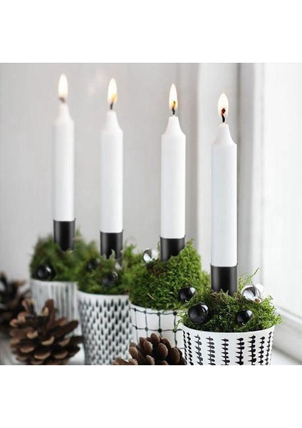 Mum Tutucular Advent Çelenk Mum Çubuklar Advent Çelenk Mum Tutucu Şişli Konik Mumlar 36PCS Siyah (Yurt Dışından) modelleri