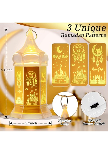 6 Adet Ramazan Mum Fener Lights 6 1 Inç Altın Mini Fener Işıkları Mübarek Asma Fenerler Dekoratif Işıklar (Yurt Dışından) modelleri