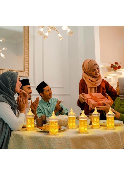 6 Adet Ramazan Mum Fener Lights 6 1 Inç Altın Mini Fener Işıkları Mübarek Asma Fenerler Dekoratif Işıklar (Yurt Dışından) fırsatları