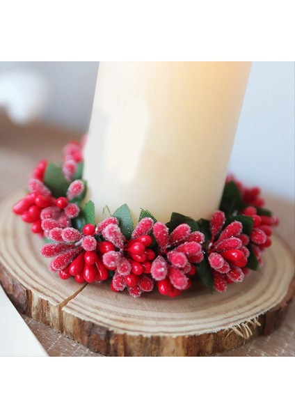 Kırmızı Berry Candlesticks Berry Candle Tutucu Noel Tealight-Candle Tutucu Çelenk Noel Mini Süslemesi (Yurt Dışından) modelleri