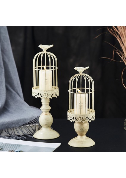 2pcs Retro Kuş Kafesi Mum Tutucu Metal Demir Sanat Şamdan Düğün Partisi Ev Masaları Centerpieces Dekorasyon Siyah (Yurt Dışından) indirimleri