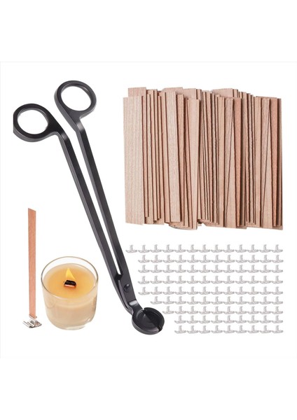 Ahşap Mum Fitiller Ahşap Mum Fitiller 5 1 x 0 5 Inç Dumansız Doğal Ahşap Fitiller Mum ile Mumlar Için Fitil Düzeltici (Yurt Dışından)