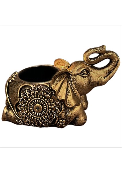 B-Gold Hayvan Mum Tutucuları Fil Heykel Çayı Işık Mum Tutucu Deco Küçük Mum Çubuk Tutucuları Iyi Şanslı Hediye (Yurt Dışından)