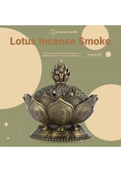 Lotus Tütsü Duman Koni Aroma Brülör Tutucu Soba Backflow Sansürü Dekor-Bronz (Yurt Dışından) indirimleri