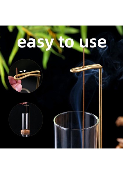 2x Incece-Stick Tutucu Cam ile Uçan Tütsü Brülörü Kaymaz Ahşap Tepsi ve Pirinç Tütsü Çubuk Standı (Yurt Dışından) modelleri