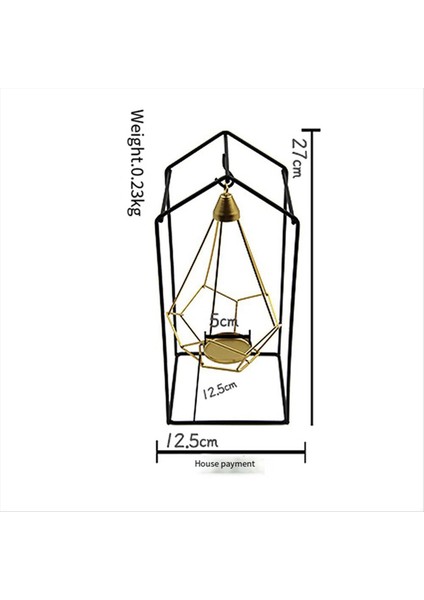 Demir Asma Mum Tutucu Siyah Demir Standı ile Asılı Geometrik Mum Tutucu Lüks Romantik Mum Tutucu Dekor C (Yurt Dışından) fırsatları