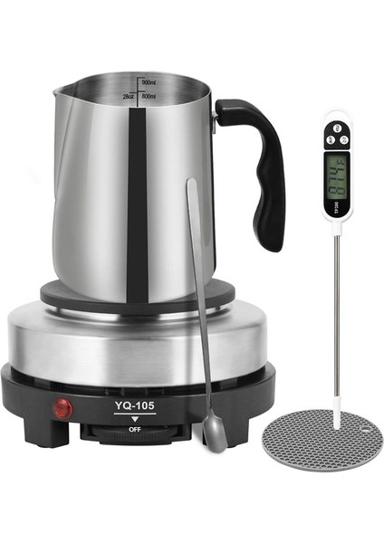 Sıcak Plakalı Mum Yapma Kiti Eritme Potu ile Yeni Başlayanlar Için Mum Yapma Kiti Ölçeklendirme Anti-Ölçekli Ped Set Bizi Fişe (Yurt Dışından)