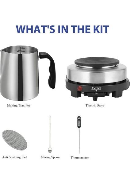 Sıcak Plakalı Mum Yapma Kiti Eritme Potu ile Yeni Başlayanlar Için Mum Yapma Kiti Ölçeklendirme Anti-Ölçekli Ped Set Bizi Fişe (Yurt Dışından) fiyatları