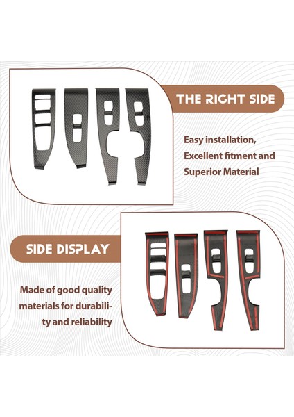 Kia Sorento Mq4 2021-2025 Karbon Fiber Pencere Kaldırma Düğmesi Kapak Kapısı Koltuk Trim Panel Çerçevesi Iç Pullar Lhd (Yurt Dışından) indirimleri