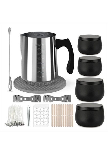 304 Paslanmaz Çelik Balmumu Eritme Potu Mum Teneke Kutular Kavanoz Diy Mumlar Yapım Aracı Mum Yapım Malzemeleri (Yurt Dışından) modelleri