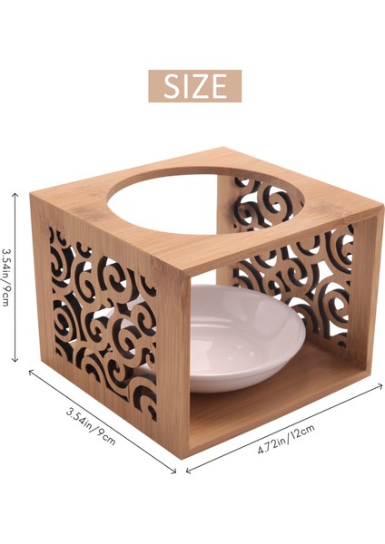 Ahşap Bambu Içi Boş Koku Lambası Yağ Fırını Aroma Brülör Mum Tutucusu Zarif ve Çekici Ev Ofis Dekorasyonu (Yurt Dışından) fırsatları