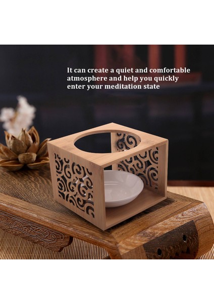 Ahşap Bambu Içi Boş Koku Lambası Yağ Fırını Aroma Brülör Mum Tutucusu Zarif ve Çekici Ev Ofis Dekorasyonu (Yurt Dışından) indirimleri