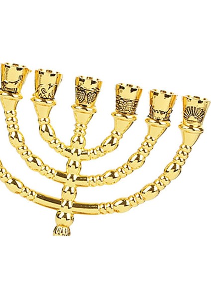 2x Altın Yahudi Menorah Mum Sahibi Dinler Şamla Hanukkah Şamdanlar 7 Şube Menorah -L (Yurt Dışından) indirimleri