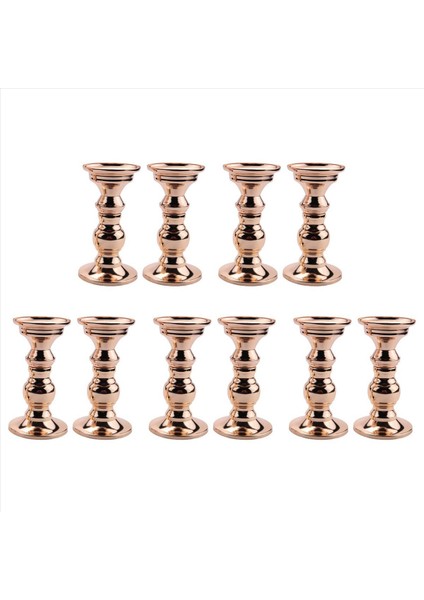 10 Şamdan Metal Sütun Mum Tutucuları Düğün Centerpieces Mumlar Için Mumluk Tutucuları Altın (Yurt Dışından)