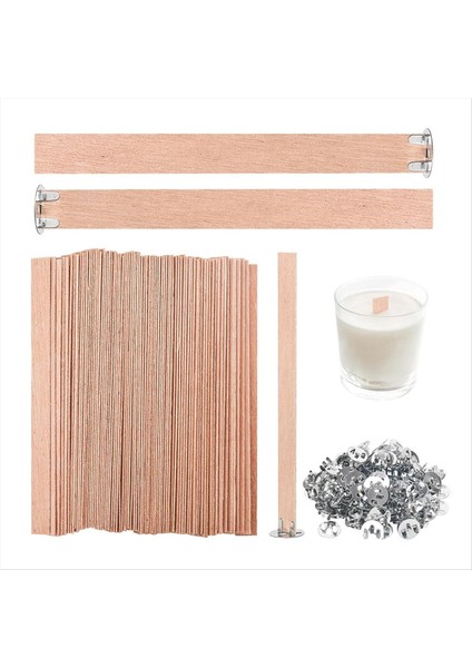 120PCS Kalın Ahşap Mum Fitiller 5 1x0 5 Inç Doğal Dumansız Ahşap Fitiller Mum Yapımı Için (Yurt Dışından)