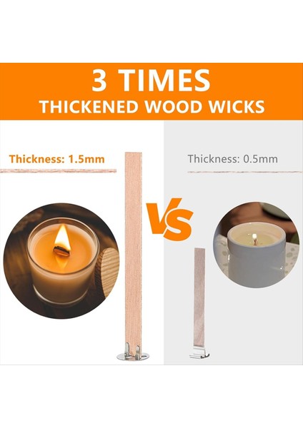 120PCS Kalın Ahşap Mum Fitiller 5 1x0 5 Inç Doğal Dumansız Ahşap Fitiller Mum Yapımı Için (Yurt Dışından) fiyatları