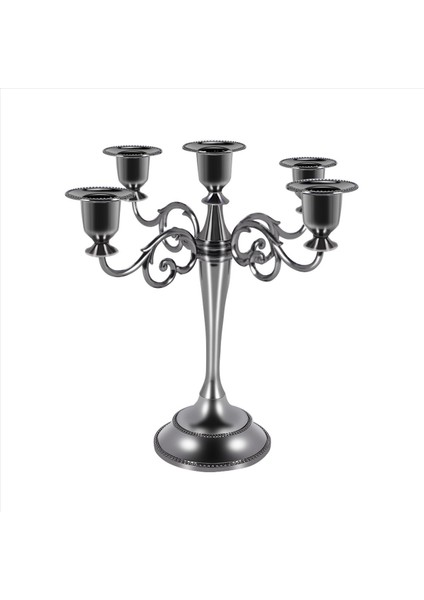 5 Silahlı Siyah Metal Şamla Ev Dekoru Düğün Noel Kilisesi Partisi Için Gotik Mum Tutucular (Yurt Dışından) fiyatları