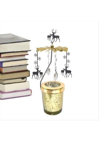 Dönen Mum Tutucu Basit Modern Mum Işığı Akşam Yemeği Dönen Projeksiyon Mum Tutucu Geyik (Yurt Dışından) modelleri