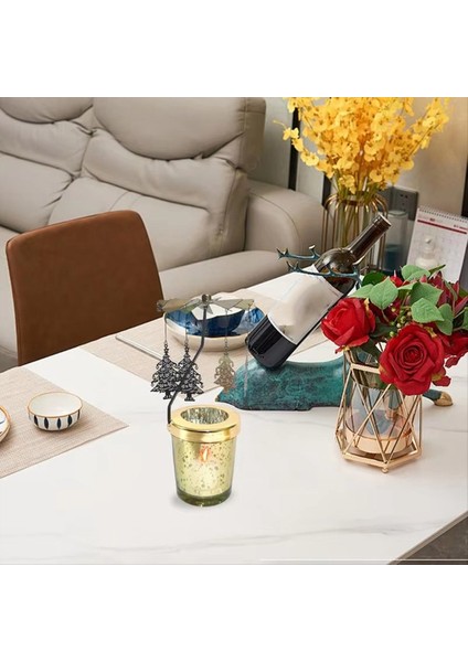 Dönen Mum Tutucu Basit Modern Mum Işığı Akşam Yemeği Dönen Projeksiyon Mum Tutucu Geyik (Yurt Dışından) indirimleri