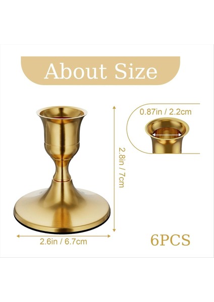 6pcs Pirinç Altın Konik Mum Tutucular Akşam Yemeği Odası Masası Merkezi Veya Mantel Için Vintage Metal Şamdan Tutucular (Yurt Dışından) fiyatları