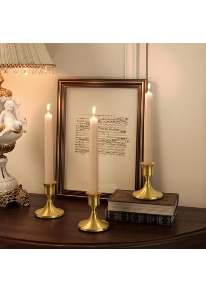 6pcs Pirinç Altın Konik Mum Tutucular Akşam Yemeği Odası Masası Merkezi Veya Mantel Için Vintage Metal Şamdan Tutucular (Yurt Dışından) fırsatları