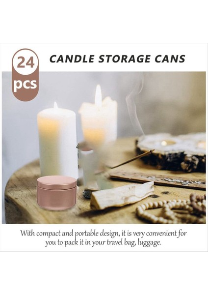 24 Adet Mum Kavanoz Dekoratif Etiketler Boş Depolama Tenekeleri Mum Teneke Kutu Şamdan Tutucular Yuvarlak Teneke Kaplar C (Yurt Dışından) modelleri