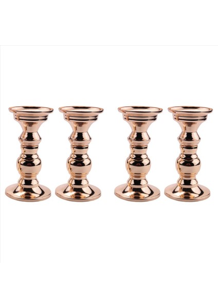 4 Candlestick Metal Pillar Mum Tutucular Düğün Centerpieces Mumlar Için Şam Tutucuları Stand Altın (Yurt Dışından)