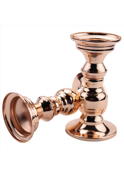 4 Candlestick Metal Pillar Mum Tutucular Düğün Centerpieces Mumlar Için Şam Tutucuları Stand Altın (Yurt Dışından) modelleri