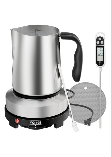 Sıcak Plakalı Mum Yapma Kiti Mum Yapımı Balmumu Eritme Potası Karıştırma Kaşık Anti-Ölçeklendirme Ped Abd Fiş (Yurt Dışından)