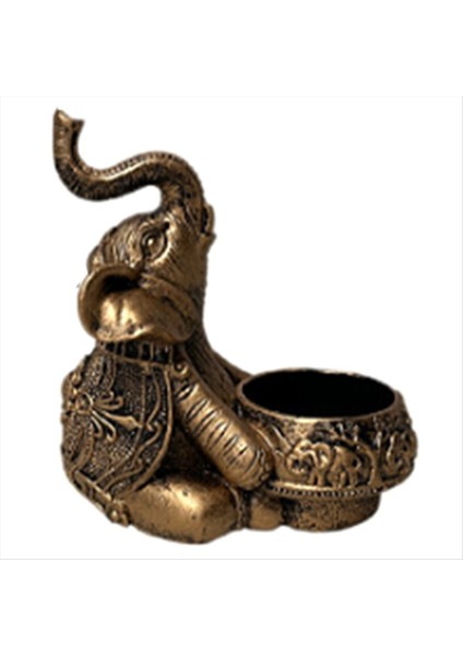 A-Gold Hayvan Mum Tutucuları Fil Heykel Çayı Işık Mum Tutucu Deco Küçük Mum Çubuk Tutucuları Iyi Şanslı Hediye (Yurt Dışından)