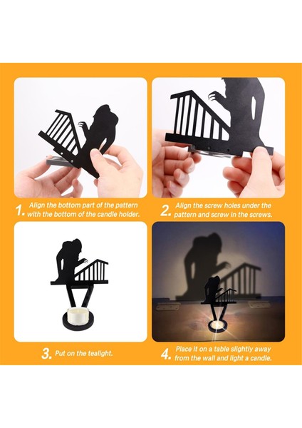 Cadılar Bayramı Korku Mum Tutucu Süslemeleri Siyah Hayalet Ölüm Ürkütücü Gölge Mum Tutucular Iç Mekan Dekor (Yurt Dışından) indirimleri