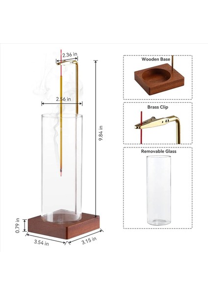 Çubuklar Için 2x Tütsü Tutucu Çıkarılabilir Kül Catcher ile 10 Inç Anti Kül Uçan Tütsü Tutucu Baş Aşağı Tütsü Brülör (Yurt Dışından) fırsatları