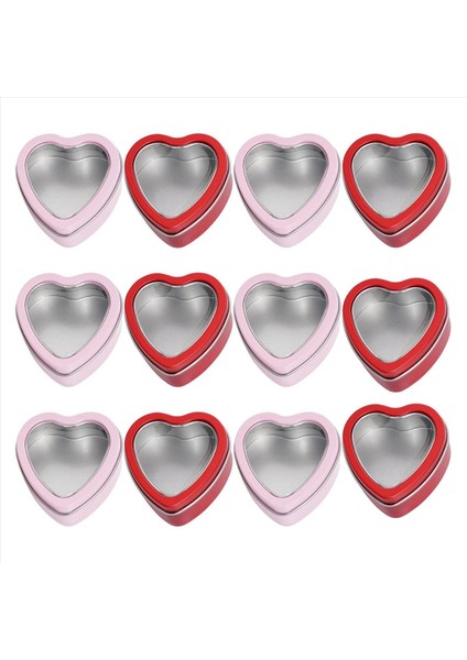 12 Paket Kalp Şeklindeki Metal Teneke Kaplamalı Sevgililer Günü Mum Tenekeleri Mumlar Yapmak Için 2oz Mum Tenekeleri Kapaklarla (Yurt Dışından)