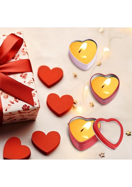 12 Paket Kalp Şeklindeki Metal Teneke Kaplamalı Sevgililer Günü Mum Tenekeleri Mumlar Yapmak Için 2oz Mum Tenekeleri Kapaklarla (Yurt Dışından) fırsatları