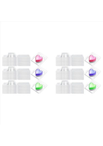 200 Paket Balmumu Eriyik Kabı 1 3 Oz Balmumu Eriyik Tek Kare Flip Üst Açık Boş Plastik Kare Tepsi A (Yurt Dışından)