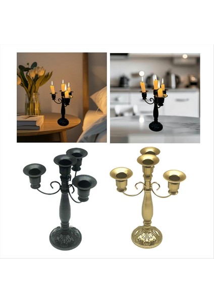 Çok Kollu Mum Tutucu Düğün Merkezi Mum Tutucu Vintage Tasarım Yüksek Zarif Mum Tutucu Altın (Yurt Dışından) fiyatları