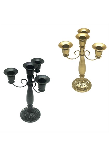 Çok Kollu Mum Tutucu Düğün Merkezi Mum Tutucu Vintage Tasarım Yüksek Zarif Mum Tutucu Altın (Yurt Dışından) fırsatları