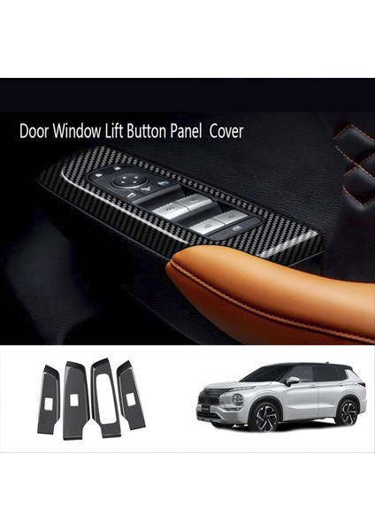4pcs Karbon Fiber Araba Kapısı Pencere Asansör Düğmesi Paneli Kapak Iç Kapı Panelleri Mitsubishi Outlander Için Kaplama 2022+ Rhd (Yurt Dışından) fiyatları