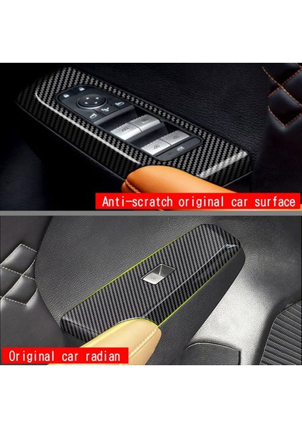 4pcs Karbon Fiber Araba Kapısı Pencere Asansör Düğmesi Paneli Kapak Iç Kapı Panelleri Mitsubishi Outlander Için Kaplama 2022+ Rhd (Yurt Dışından) modelleri