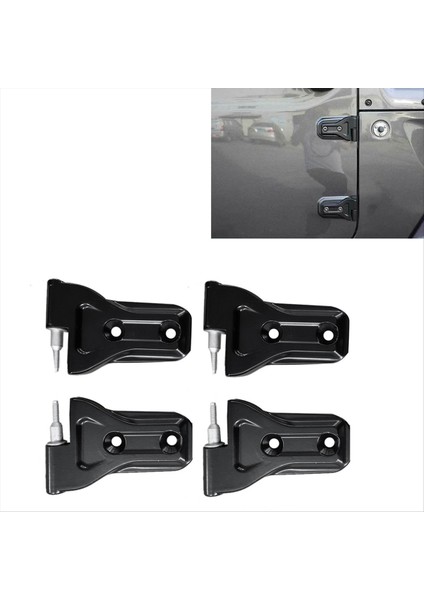 1set/4pcs Jeep Wrangler Için Araba Gövdesi Kapı Menteşe Kiti Jl 2dr 2018+ Yan Kapı Menteşeleri Kapak Kaplama Uzun Üst ve Kısa Alt (Yurt Dışından) modelleri