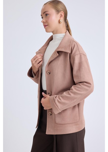 Düşük Omuz Kapak Cepli Süet Ceket fiyatları