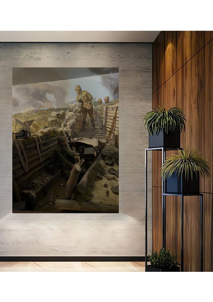 Cesur Siperler Yağlı Boya Görünümlü Ahşap Dekoratif Tablo Dikdörtgen Tablo
