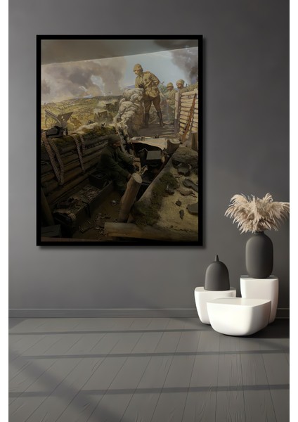 Cesur Siperler Yağlı Boya Görünümlü Ahşap Dekoratif Tablo Dikdörtgen Tablo fiyatları