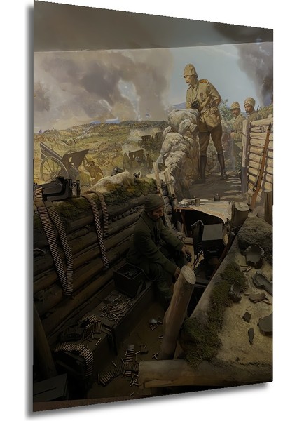 Cesur Siperler Yağlı Boya Görünümlü Ahşap Dekoratif Tablo Dikdörtgen Tablo fırsatları