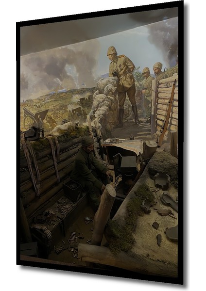 Cesur Siperler Yağlı Boya Görünümlü Ahşap Dekoratif Tablo Dikdörtgen Tablo indirimleri