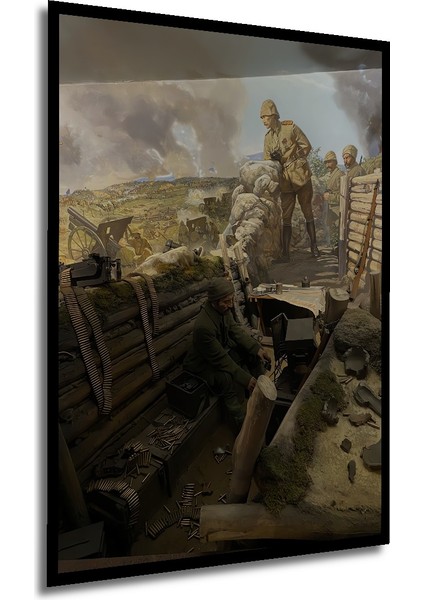 Cesur Siperler Yağlı Boya Görünümlü Ahşap Dekoratif Tablo Dikdörtgen Tablo