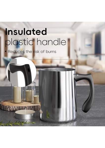 Mum Yapımı Dökme Tenceresi 32 Oz Paslanmaz Çelik Balmumu Eritme Kabı Isıya Dayanıklı Saplı Kazan Mum Yapma Sürahi (Yurt Dışından) fiyatları