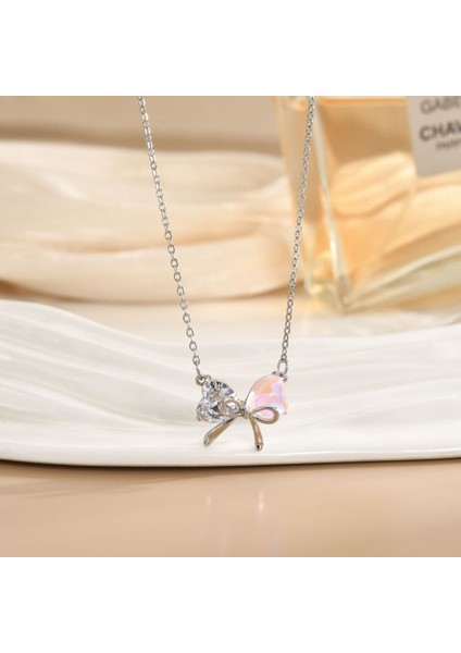 Yeni Titanyum Çelik Kolye Kadın Mizaç Mikro-Set Zirkonya Kişilik Kıdemli Köprücük Kemiği Duygusu Zincir Takı (Yurt Dışından)