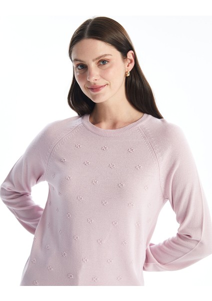 Yeni Sezon Bisiklet Yaka Çiçekli Kadın Triko Kazak modelleri