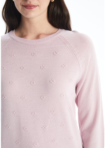 Yeni Sezon Bisiklet Yaka Çiçekli Kadın Triko Kazak indirimleri